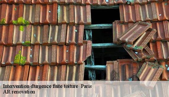 Intervention d'urgence fuite toiture  75 Paris  AR renovation